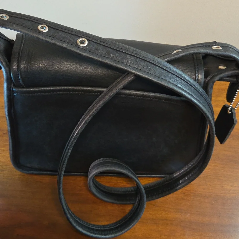 Coach Rambler's Legacy 9067 Leather Shoulder Crossbody Bag Purse Black Vintage - Picture 10 of 15